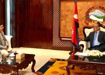 प्रधानमन्त्री प्रचण्ड र सभामुख घिमिरेबीच भेटवार्ता