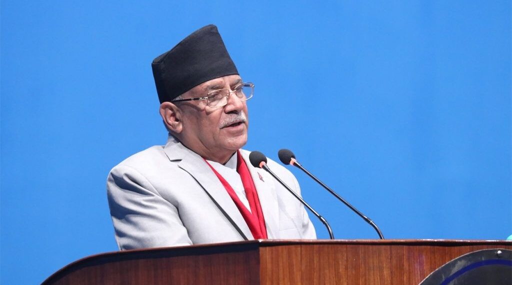 आफ्नो सम्बोधनमा ओली उपस्थित नभएको भन्दै प्रचण्डको गुनासो